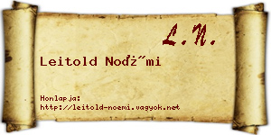 Leitold Noémi névjegykártya