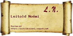 Leitold Noémi névjegykártya